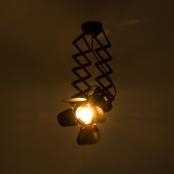 BROADWAY 01140 Vintage Φωτιστικό Οροφής με Ντουί 1 x E27 AC 220-240V IP20 - Μαύρο - Μ28 x Π25 x Υ100cm