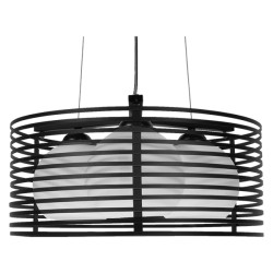 KEVIA 01150 Μοντέρνο Κρεμαστό Φωτιστικό Οροφής με Ντουί 3 x E27 AC 220-240V IP20 - Μαύρο & Λευκό - Μ40 x Π40 x Υ17.5cm