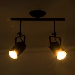 HOLLYWOOD 01154 Vintage Φωτιστικό Οροφής με Ντουί 2 x E27 AC 220-240V IP20 - Μαύρο - Μ45 x Π15 x Υ40cm