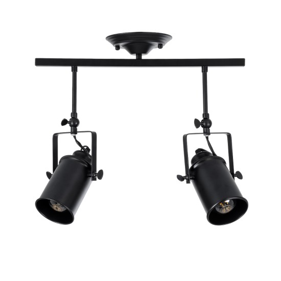 HOLLYWOOD 01154 Vintage Φωτιστικό Οροφής με Ντουί 2 x E27 AC 220-240V IP20 - Μαύρο - Μ45 x Π15 x Υ40cm