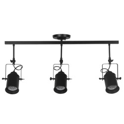 HOLLYWOOD 01155 Vintage Φωτιστικό Οροφής με Ντουί 3 x E27 AC 220-240V IP20 - Μαύρο - Μ13 x Π78 x Υ38cm