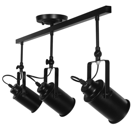 HOLLYWOOD 01155 Vintage Φωτιστικό Οροφής με Ντουί 3 x E27 AC 220-240V IP20 - Μαύρο - Μ13 x Π78 x Υ38cm