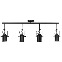 HOLLYWOOD 01156 Vintage Φωτιστικό Οροφής με Ντουί 4 x E27 AC 220-240V IP20 - Μαύρο - Μ13 x Π110 x Υ38cm