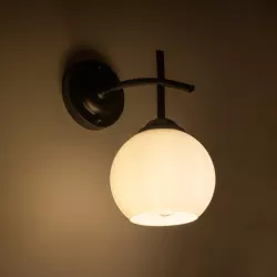 ISEN 01157 Μοντέρνο Φωτιστικό Τοίχου - Απλίκα με Ντουί 1 x E27 AC 220-240V IP20 - Μαύρο & Λευκό - Μ24 x Π15 x Υ27cm