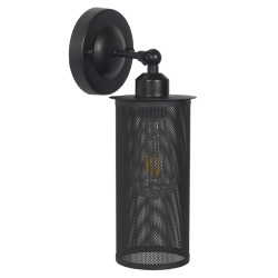 HOLVIA 01160 Vintage Φωτιστικό Τοίχου - Απλίκα με Ντουί 1 x E27 AC 220-240V IP20 - Μαύρο - Μ16 x Π12 x Υ34cm