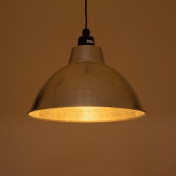 LOUVE 01178 Vintage Κρεμαστό Φωτιστικό Οροφής με Ντουί 1 x E27 AC 220-240V IP20 - Ασημί - Μ40 x Π40 x Υ30cm