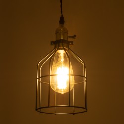 GALOT 01179 Vintage Κρεμαστό Φωτιστικό Οροφής με Ντουί 1 x E27 AC 220-240V IP20 - Μαύρο & Χρυσό - Μ13.5 x Π13.5 x Y16cm