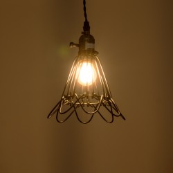 FLOWERON 01180 Vintage Κρεμαστό Φωτιστικό Οροφής με Ντουί 1 x E27 AC 220-240V IP20 - Χάλκινο & Μπρούτζινο - Μ10 x Π10 x Υ20cm