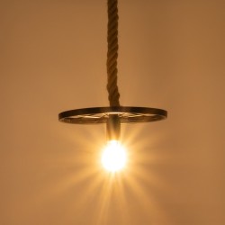 VELO 01185 Vintage Κρεμαστό Φωτιστικό Οροφής με Ντουί 1 x E27 AC 220-240V IP20 - Μαύρο & Μπεζ - Μ30 x Π30 x Υ12cm