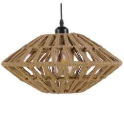 DOGMA 01187 Boho Κρεμαστό Φωτιστικό Οροφής με Ντουί 1 x E27 AC 220-240V IP20 - Μπεζ - Μ40 x Π40 x Υ20cm