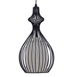 REA 01197 Μοντέρνο Κρεμαστό Φωτιστικό Οροφής με Ντουί 1 x E27 AC 220-240V IP20 - Μαύρο & Λευκό - Μ21 x Π21 x Υ40cm