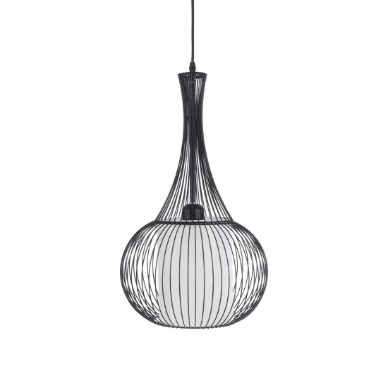 LILY 01198 Μοντέρνο Κρεμαστό Φωτιστικό Οροφής με Ντουί 1 x E27 AC 220-240V IP20 - Μαύρο & Λευκό - Μ30 x Π30 x Υ50cm