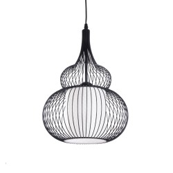 LILY 01199 Μοντέρνο Κρεμαστό Φωτιστικό Οροφής με Ντουί 1 x E27 AC 220-240V IP20 - Μαύρο & Λευκό - Μ31 x Π31 x Υ42cm