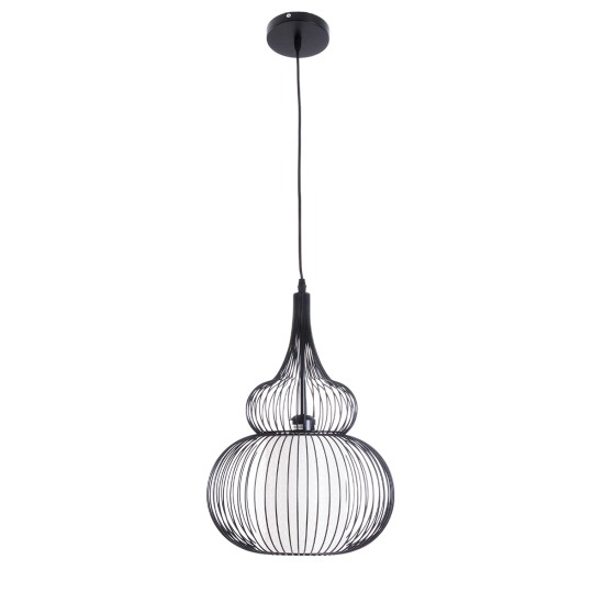 LILY 01199 Μοντέρνο Κρεμαστό Φωτιστικό Οροφής με Ντουί 1 x E27 AC 220-240V IP20 - Μαύρο & Λευκό - Μ31 x Π31 x Υ42cm