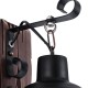 BRASRA 01204 Vintage Φωτιστικό Τοίχου - Απλίκα με Ντουί 1 x E27 AC 220-240V IP20 - Καφέ & Μαύρο - Μ15 x Π20 x Υ30cm