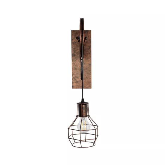RYDON 01216 Vintage Φωτιστικό Τοίχου - Απλίκα με Ντουί 1 x E27 AC 220-240V IP20 - Χάλκινο Εφέ Σκουριάς - Μ15 x Π24 x Υ70cm