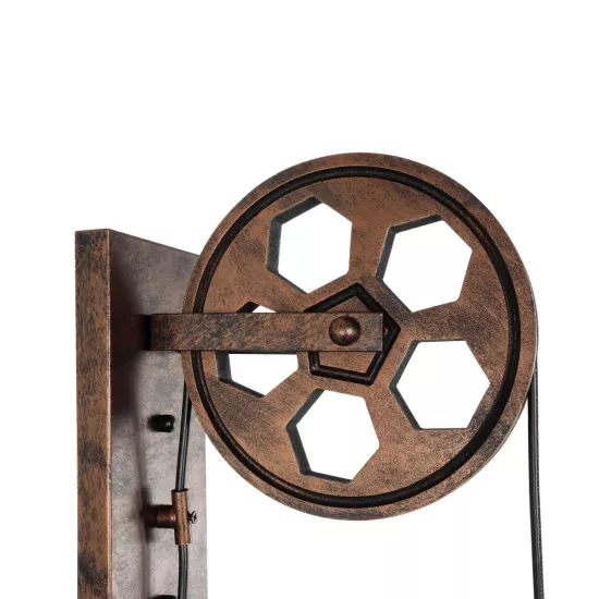 RYDON 01216 Vintage Φωτιστικό Τοίχου - Απλίκα με Ντουί 1 x E27 AC 220-240V IP20 - Χάλκινο Εφέ Σκουριάς - Μ15 x Π24 x Υ70cm