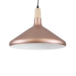 FELICITA 01223 Μοντέρνο Κρεμαστό Φωτιστικό Οροφής με Ντουί 1 x E27 AC 220-240V IP20 - Χάλκινο & Λευκό - Μ40 x Π40 x Υ30cm