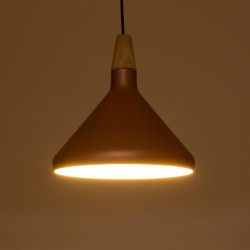 FERCLA 01224 Μοντέρνο Κρεμαστό Φωτιστικό Οροφής με Ντουί 1 x E27 AC 220-240V IP20 - Χάλκινο & Λευκό - Μ27 x Π27 x Υ25cm