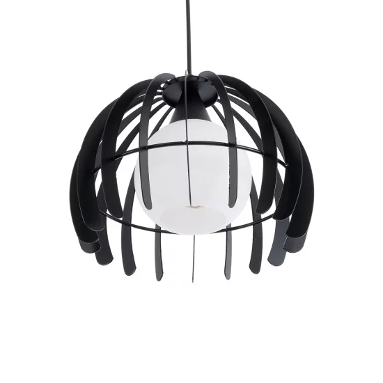 INGLEY 01226 Μοντέρνο Κρεμαστό Φωτιστικό Οροφής με Ντουί 1 x E27 AC 220-240V IP20 - Μαύρο & Λευκό - Μ26 x Π26 x Υ21cm