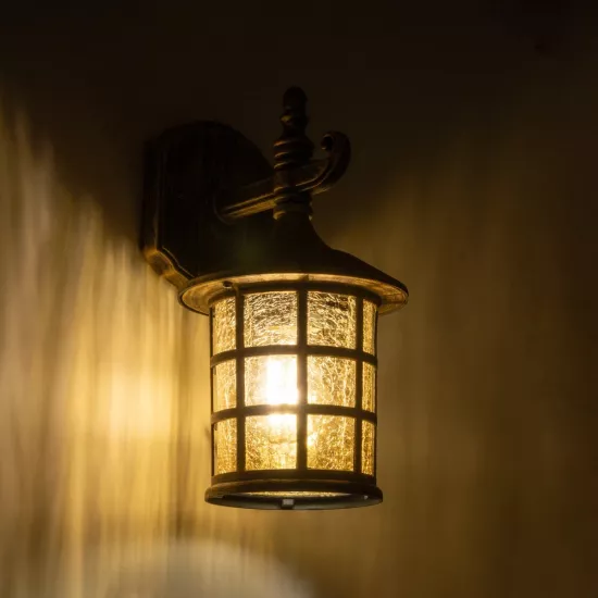 PHAROS 01228 Vintage Φωτιστικό Τοίχου - Απλίκα με Ντουί 1 x E27 AC 220-240V IP20 - Μπρούτζινο Εφέ Σκουριάς - Μ17 x Π19 x Υ29cm