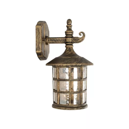 PHAROS 01228 Vintage Φωτιστικό Τοίχου - Απλίκα με Ντουί 1 x E27 AC 220-240V IP20 - Μπρούτζινο Εφέ Σκουριάς - Μ17 x Π19 x Υ29cm