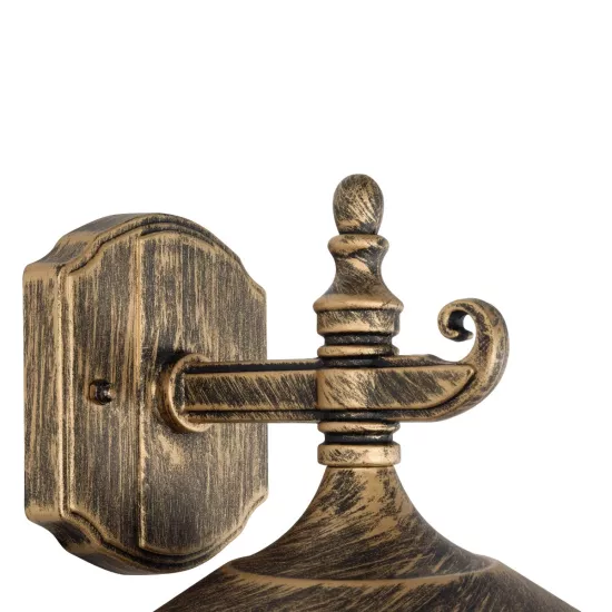 PHAROS 01228 Vintage Φωτιστικό Τοίχου - Απλίκα με Ντουί 1 x E27 AC 220-240V IP20 - Μπρούτζινο Εφέ Σκουριάς - Μ17 x Π19 x Υ29cm