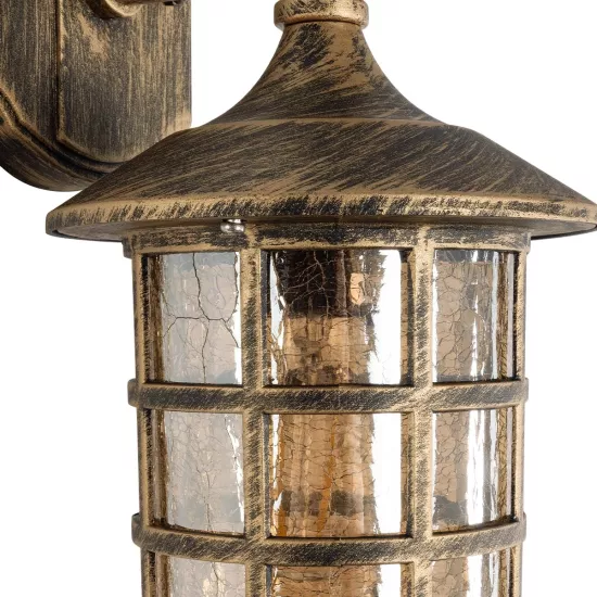 PHAROS 01228 Vintage Φωτιστικό Τοίχου - Απλίκα με Ντουί 1 x E27 AC 220-240V IP20 - Μπρούτζινο Εφέ Σκουριάς - Μ17 x Π19 x Υ29cm