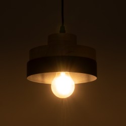 RUHIEL 01233 Μοντέρνο Κρεμαστό Φωτιστικό Οροφής με Ντουί 1 x E27 AC 220-240V IP20 - Μαύρο & Μπεζ - Μ18 x Π18 x Υ12cm