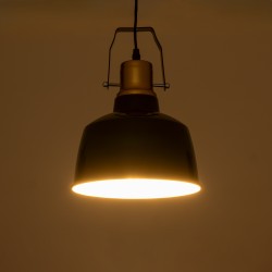 DEVOTA 01235 Vintage Κρεμαστό Φωτιστικό Οροφής με Ντουί 1 x E27 AC 220-240V IP20 - Μαύρο & Χρυσό - Μ22 x Π22 x Υ30cm