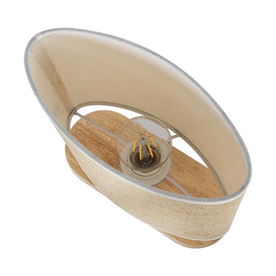 CHIARA 01241 Boho Επιτραπέζιο Φωτιστικό Πορτατίφ με Ντουί 1 x E27 AC 220-240V IP20 - Μπεζ - Μ25 x Π12 x Υ26cm