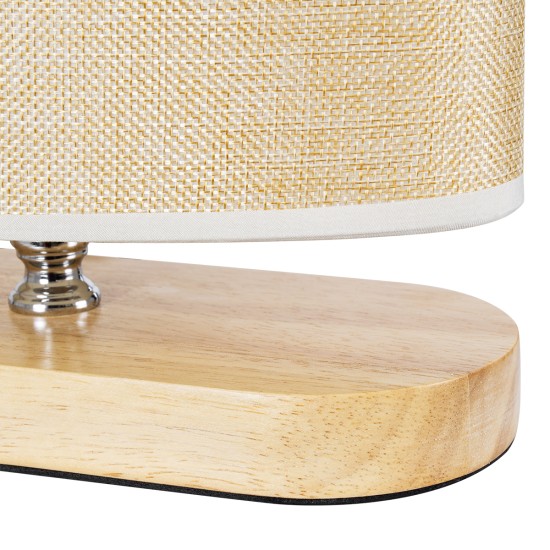 CHIARA 01241 Boho Επιτραπέζιο Φωτιστικό Πορτατίφ με Ντουί 1 x E27 AC 220-240V IP20 - Μπεζ - Μ25 x Π12 x Υ26cm