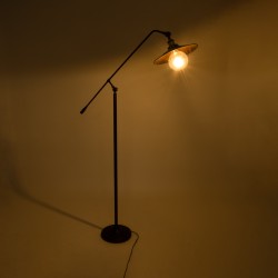 SILENE 01243 Vintage Επιδαπέδιο Φωτιστικό με Ντουί 1 x E27 AC 220-240V IP20 - Μαύρο & Χρυσό - Μ30 x Π30 x Υ194cm