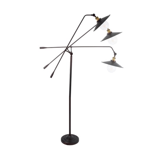 SILENE 01243 Vintage Επιδαπέδιο Φωτιστικό με Ντουί 1 x E27 AC 220-240V IP20 - Μαύρο & Χρυσό - Μ30 x Π30 x Υ194cm