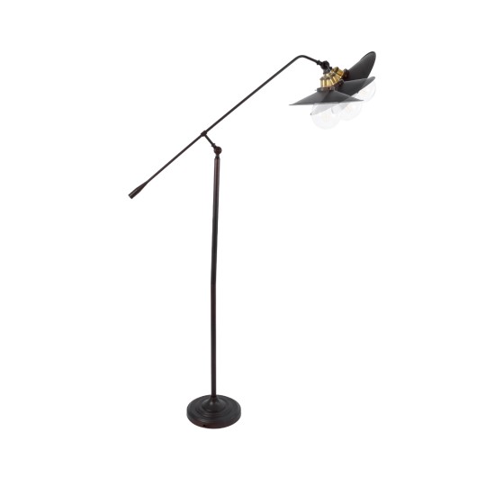 SILENE 01243 Vintage Επιδαπέδιο Φωτιστικό με Ντουί 1 x E27 AC 220-240V IP20 - Μαύρο & Χρυσό - Μ30 x Π30 x Υ194cm