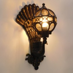 CORNELIA 01250 Vintage Φωτιστικό Τοίχου - Απλίκα με Ντουί 1 x E27 AC 220-240V IP20 - Καφέ & Χρυσό - Μ20 x Π32 x Υ55cm