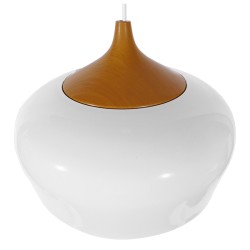 VILI 01260 Μοντέρνο Κρεμαστό Φωτιστικό Οροφής με Ντουί 1 x E27 AC 220-240V IP20 - Λευκό & Μπεζ - Μ35 x Π35 x Υ27cm