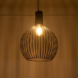 SCANDI 01266 Μοντέρνο Κρεμαστό Φωτιστικό Οροφής με Ντουί 1 x E27 AC 220-240V IP20 - Μαύρο - Μ38 x Π38 x Υ50cm