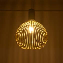 SCANDI 01267 Vintage Κρεμαστό Φωτιστικό Οροφής με Ντουί 1 x E27 AC 220-240V IP20 - Μπεζ - Μ38 x Π38 x Y50cm