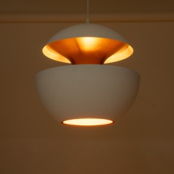 SEVILLE 01268 Μοντέρνο Κρεμαστό Φωτιστικό Οροφής με Ντουί 1 x E27 AC 220-240V IP20 - Λευκό & Χρυσό - Μ35 x Π35 x Υ35cm