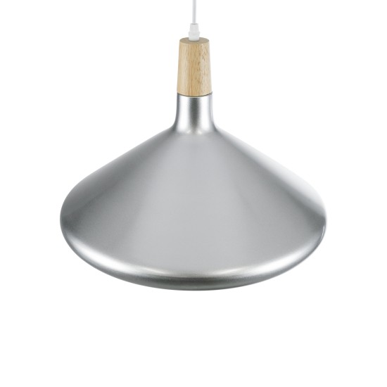 FELICITA 01276 Μοντέρνο Κρεμαστό Φωτιστικό Οροφής με Ντουί 1 x E27 AC 220-240V IP20 - Ασημί & Μπεζ - Μ40 x Π40 x Y30cm