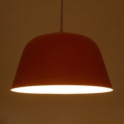 UPVALE 01283 Μοντέρνο Κρεμαστό Φωτιστικό Οροφής με Ντουί 1 x E27 AC 220-240V IP20 - Πορτοκαλί & Λευκό - Μ40 x Π40 x Υ24cm