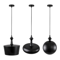 ROCKFORD 01287 Μοντέρνο Κρεμαστό Φωτιστικό Οροφής με Ντουί 3 x E27 AC 220-240V IP20 - Μαύρο & Χρυσό - Μ86 x Π86 x Υ30cm