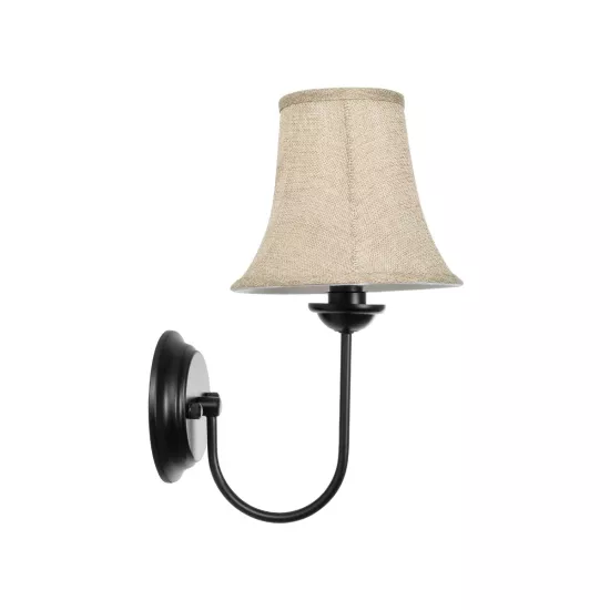 SHELLY 01299 Vintage Φωτιστικό Τοίχου - Απλίκα με Ντουί 1 x E27 AC 220-240V IP20 - Μαύρο & Μπεζ - Μ13 x Π18 x Υ34cm