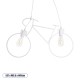 BIKE WHITE 01300 Vintage Κρεμαστό Φωτιστικό Οροφής Δίφωτο 2 x E27 Λευκό Μεταλλικό Μ67 x Π1.5 x Υ41cm