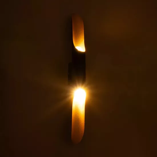 ESTERINA 01302 Μοντέρνο Φωτιστικό Τοίχου - Απλίκα με Ντουί 2 x E27 AC 220-240V IP20 - Μαύρο & Χρυσό - Μ5.5 x Π8 x Υ60cm