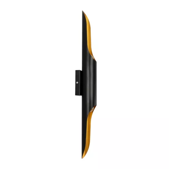 ESTERINA 01302 Μοντέρνο Φωτιστικό Τοίχου - Απλίκα με Ντουί 2 x E27 AC 220-240V IP20 - Μαύρο & Χρυσό - Μ5.5 x Π8 x Υ60cm