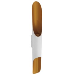 ESTERINA 01303 Μοντέρνο Φωτιστικό Τοίχου - Απλίκα με Ντουί 2 x E27 AC 220-240V IP20 - Λευκό & Χρυσό - Μ5.5 x Π8 x Υ60cm