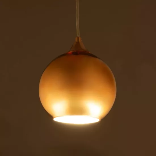 CANDELA 01309 Μοντέρνο Κρεμαστό Φωτιστικό Μπάλα Μονόφωτο 1 x E27 IP20 Χάλκινο Γυαλί - Μ15 x Π15 x Υ13cm CANDELA 01309 Μοντέρνο Κρεμαστό Φωτιστικό Οροφής με Ντουί 1 x E27 AC 220-240V IP20 - Χάλκινο - Μ15 x Π15 x Υ13cm