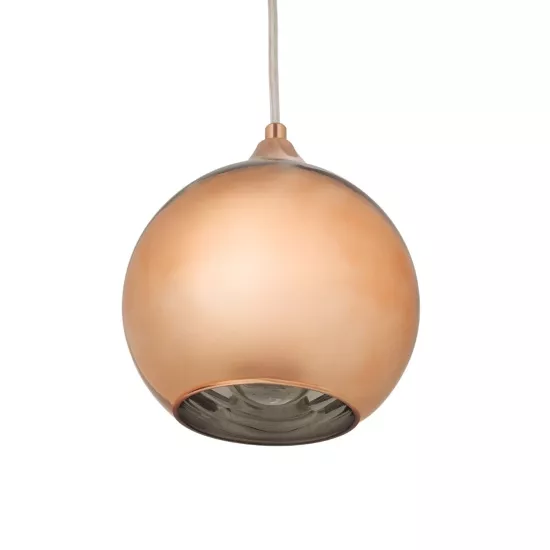 CANDELA 01309 Μοντέρνο Κρεμαστό Φωτιστικό Μπάλα Μονόφωτο 1 x E27 IP20 Χάλκινο Γυαλί - Μ15 x Π15 x Υ13cm CANDELA 01309 Μοντέρνο Κρεμαστό Φωτιστικό Οροφής με Ντουί 1 x E27 AC 220-240V IP20 - Χάλκινο - Μ15 x Π15 x Υ13cm